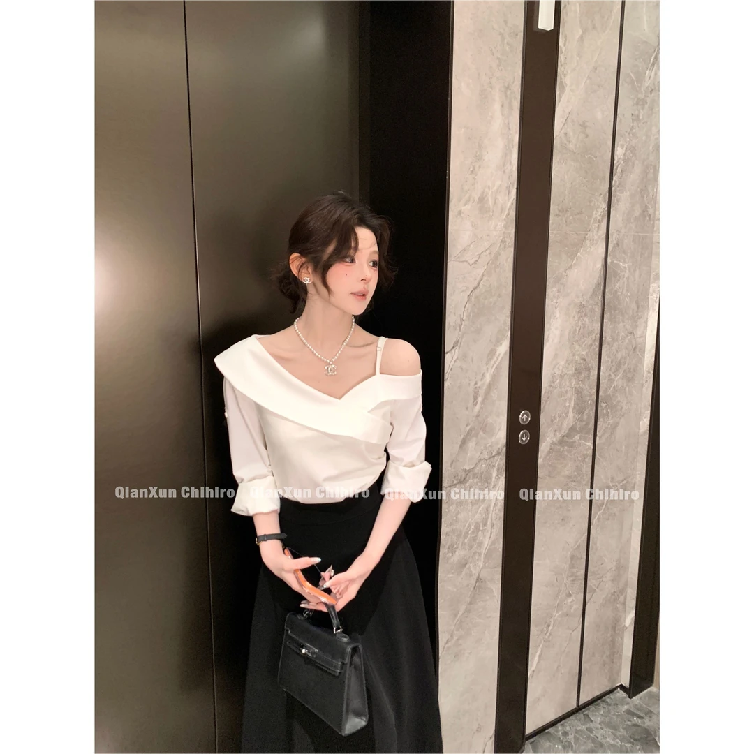 「耀眼白月光」秋季时尚气质显瘦洋气法式小众减龄衬衫QXQ5CS4351A