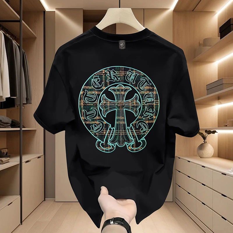 【轻奢男装7-马蹄花贴布绣-a】T2043美式上衣设计师男装高级感