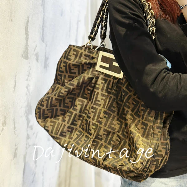 大吉中古/FENDI芬迪大金扣南瓜托特单肩包