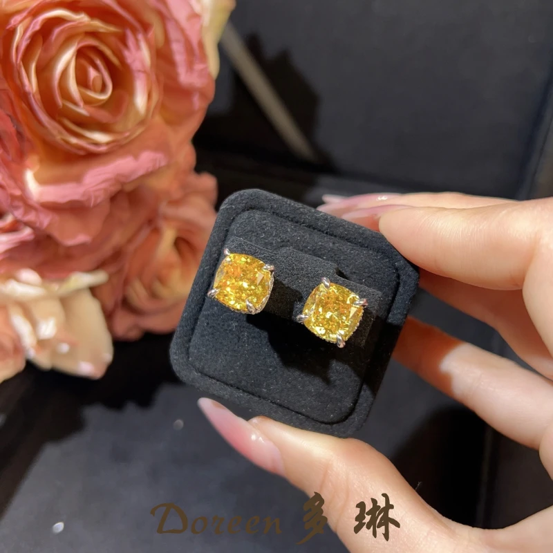 铜合金耳饰 黄色方糖耳钉NW8769