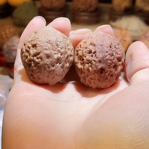 把件文玩核桃肉丸子带彩色差38