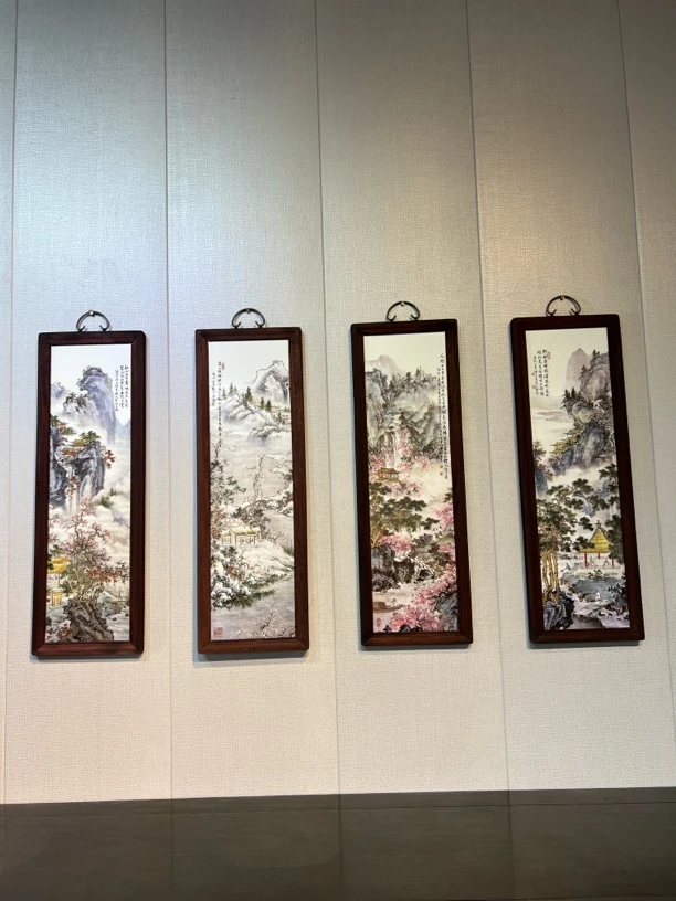 手工艺非遗 瓷板画四扇屏【多样性发其一】