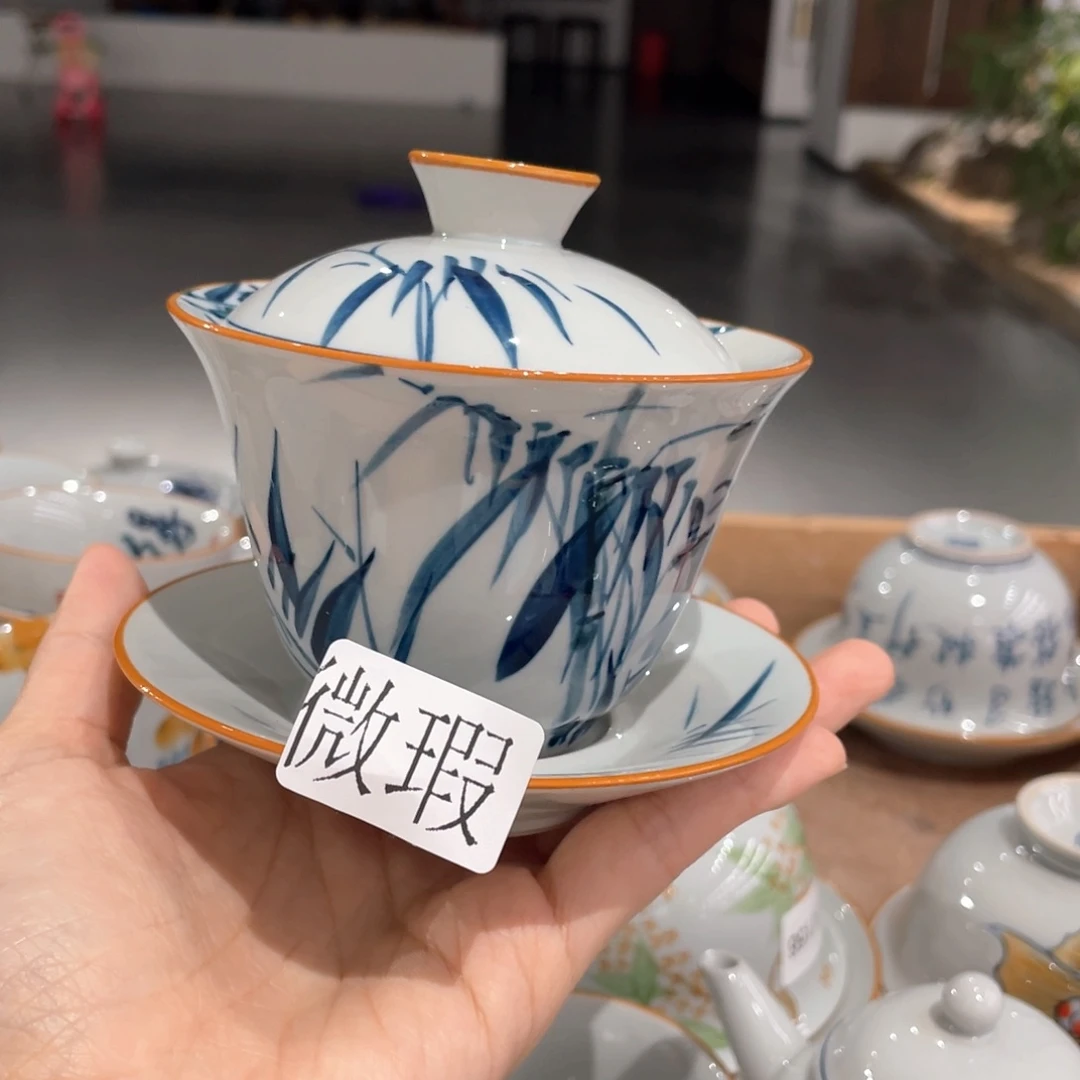 釉下彩纯手绘微瑕
