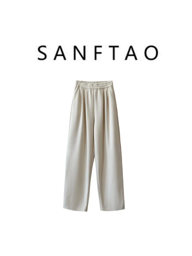 【行走的小暖炉】牦牛绒高腰收腿直筒休闲裤19224