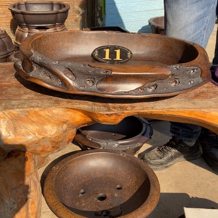 清***w杨冬益紫砂花盆56899