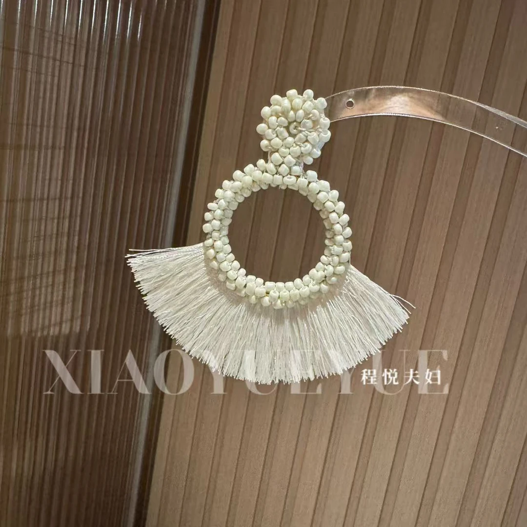 铜合金耳饰 程悦夫妇【新品】A-02060时尚夸张风小众扇形耳环复古