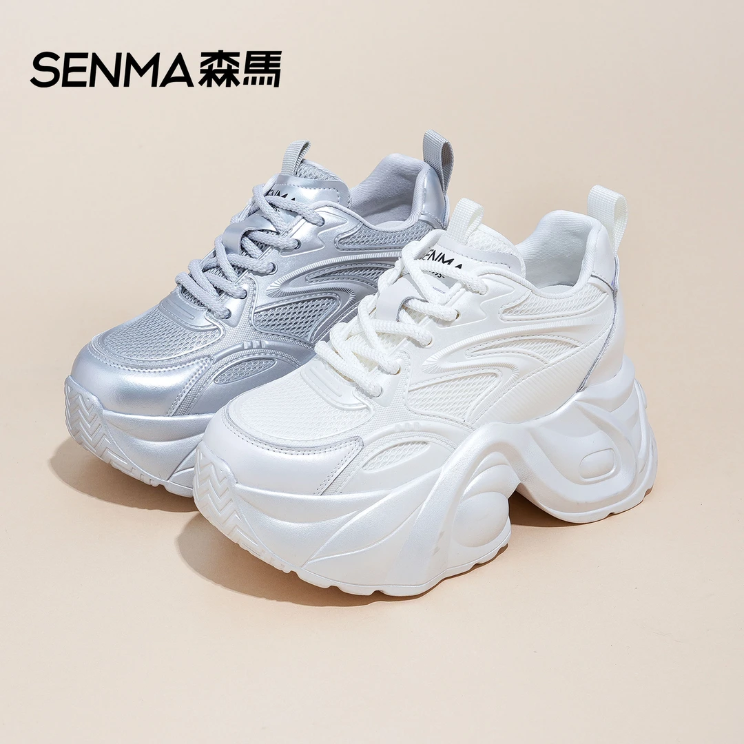 SENMA/森马2025年新款增高显脚小【厚底内增高9公分】时尚老爹鞋