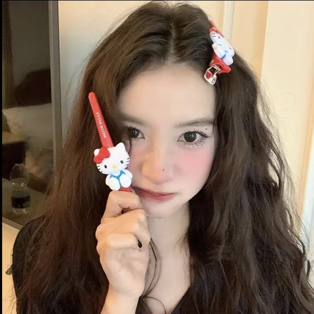 Hellowkitty凯蒂猫发夹少女韩系一字夹卡通送女生多巴胺刘海夹女