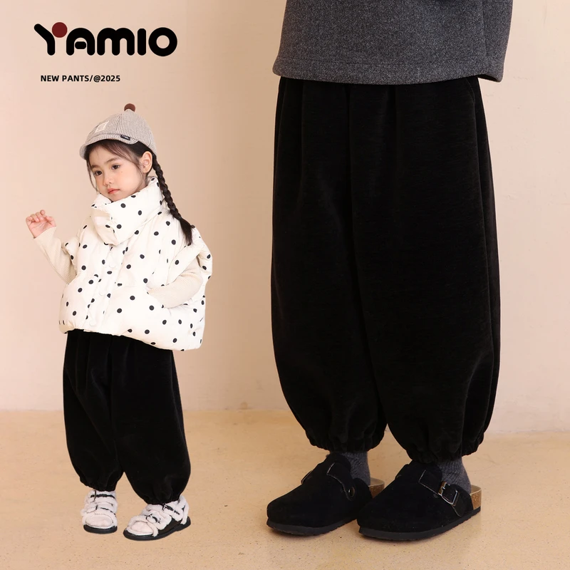 YAMIO杨梅家2025秋冬新款儿童中大童装女童加厚休闲裤CF4066