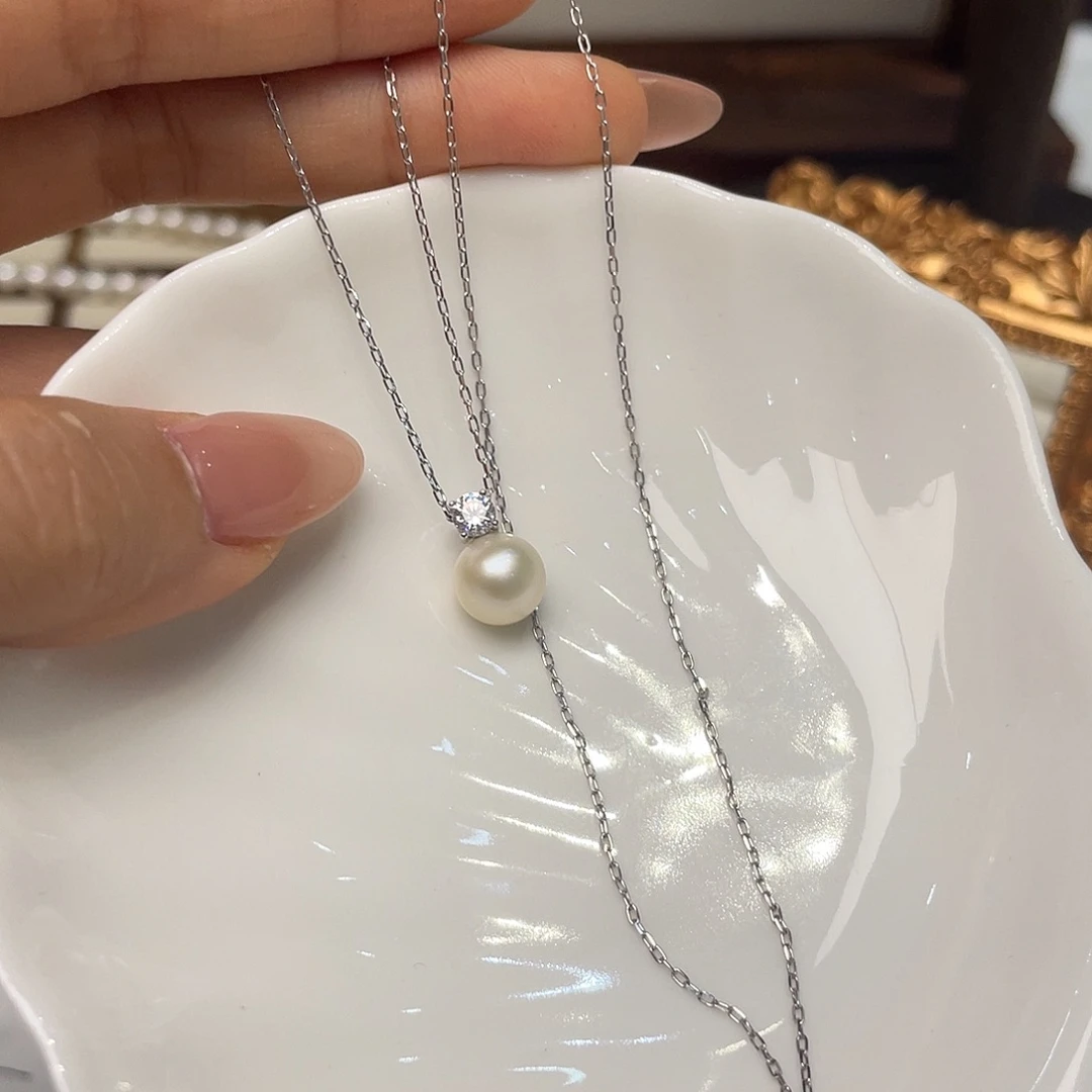 颈饰海水珍珠银S925镶嵌