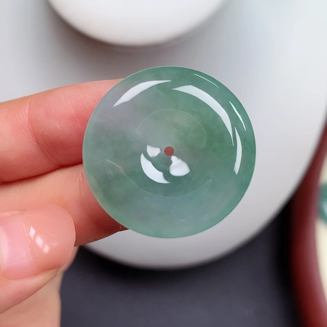 翡翠未镶嵌颈饰平安扣26.9x5.5mm