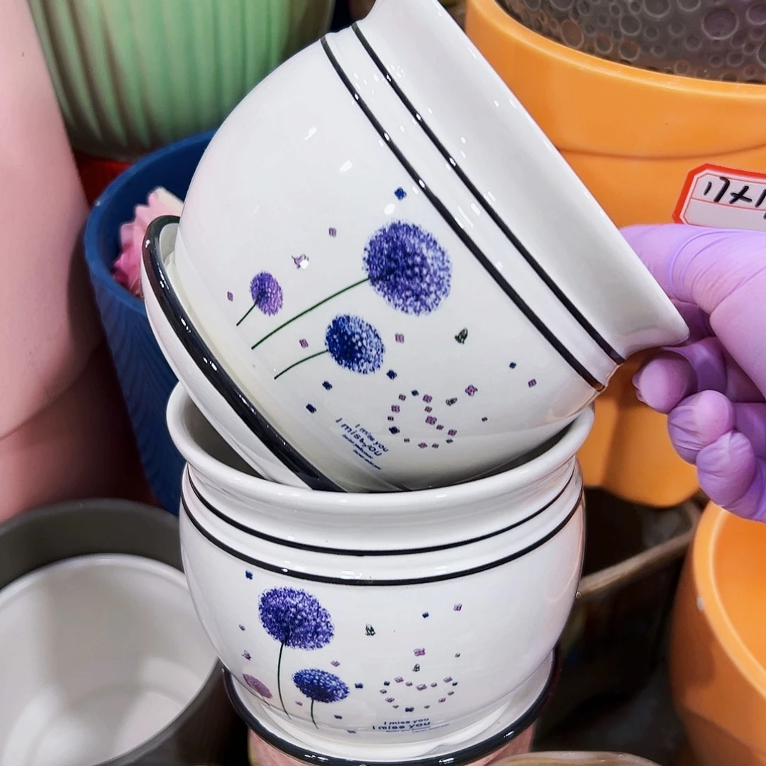 有孔外贸尾单陶瓷花盆凑单10米包邮