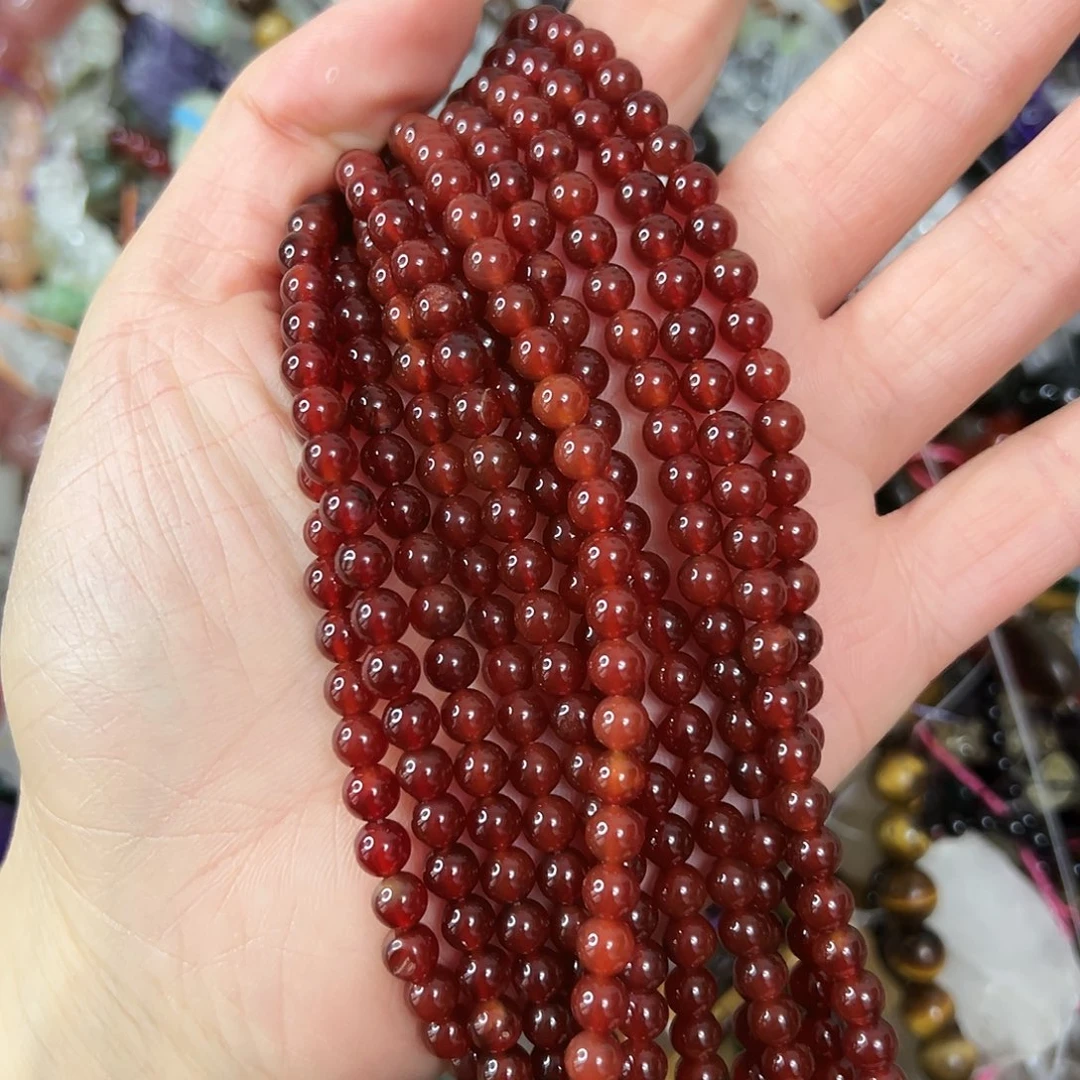 玛瑙/玉髓未镶嵌珠宝半成品，卡5红玛瑙2条