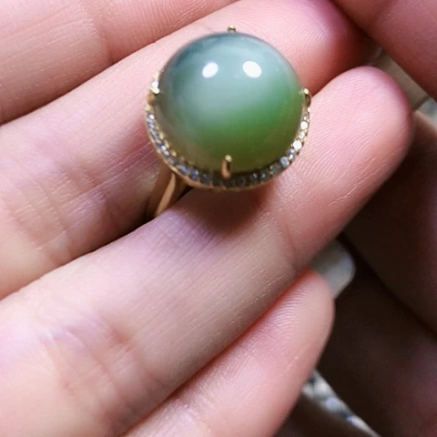 和田玉银S925镶嵌戒指