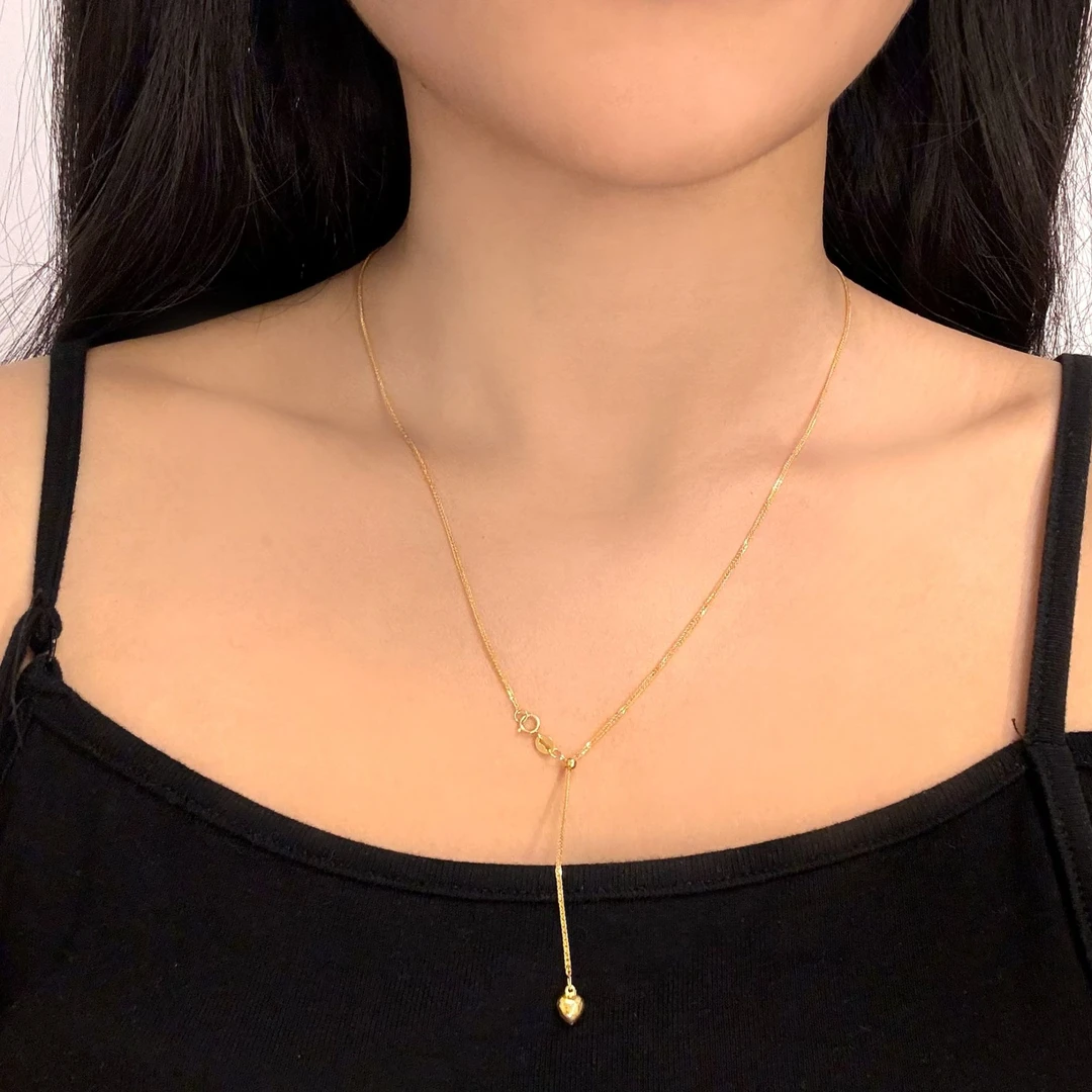 【媛媛专属】18k金肖邦可抽拉爱心项链 长约50cm