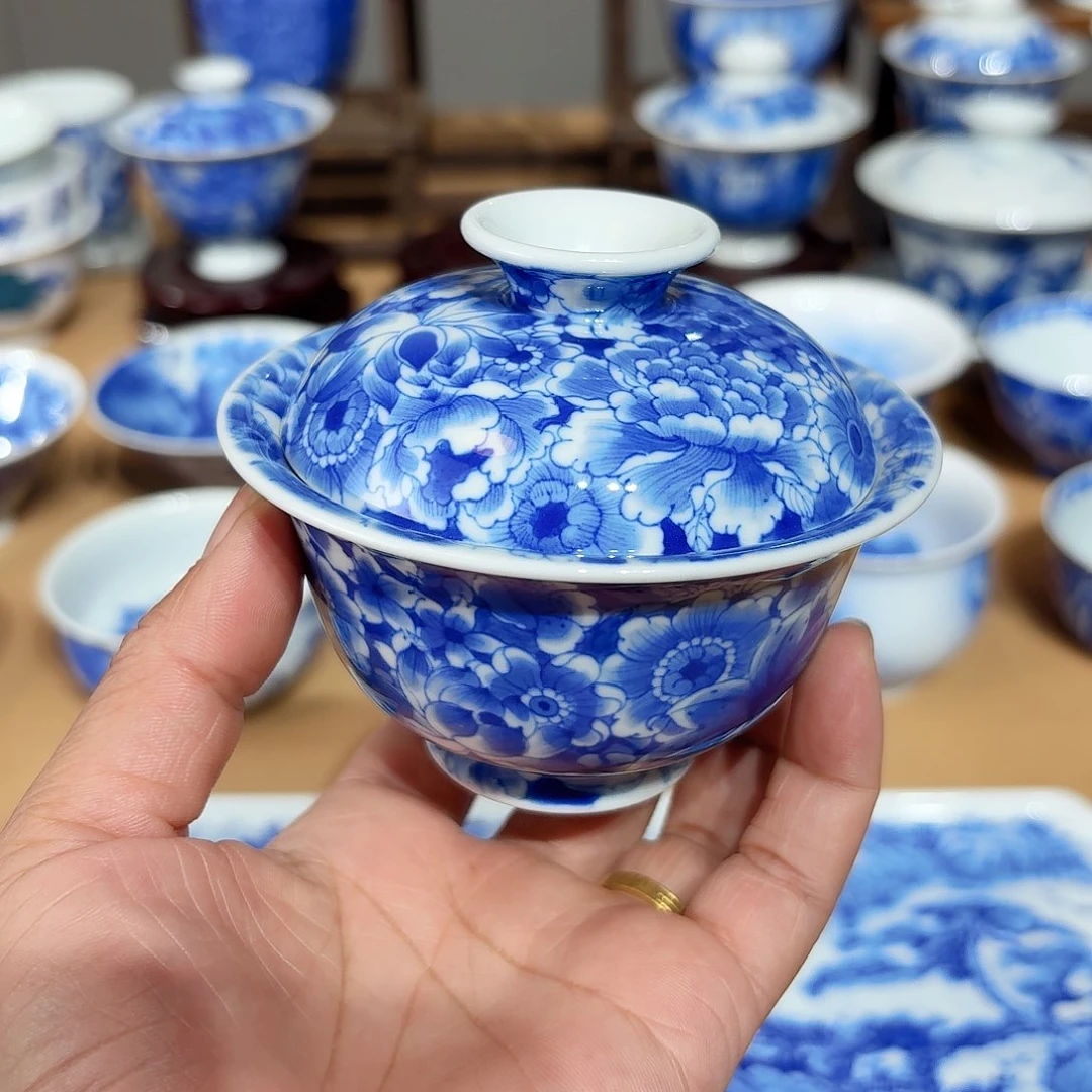 景德镇纯手绘盖碗