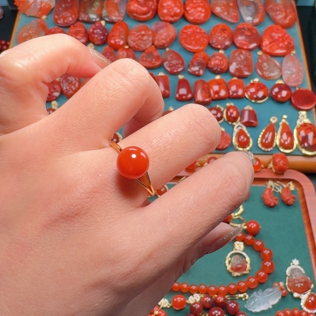 南红玛瑙南红银S925镶嵌