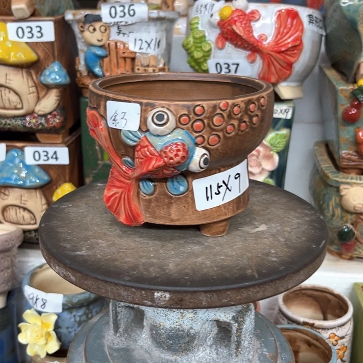 紫砂花盆粗陶材质多肉花盆