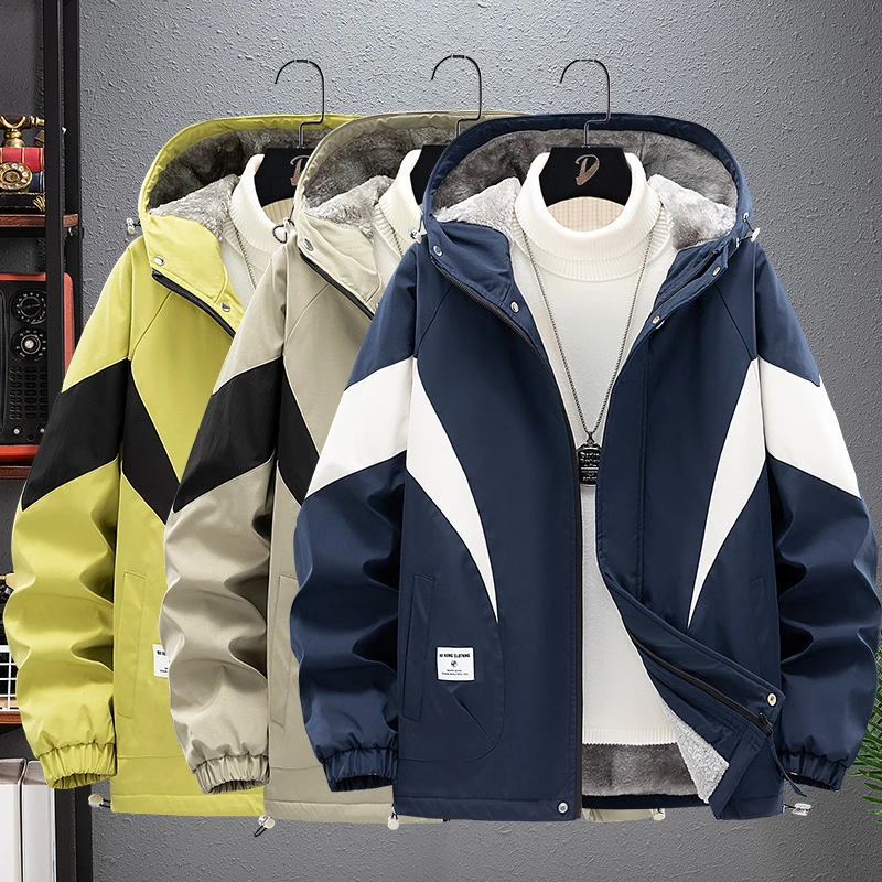 Jsmix新款加绒加厚棉衣男冬季宽松大码连帽棉服外套保暖冲锋衣潮