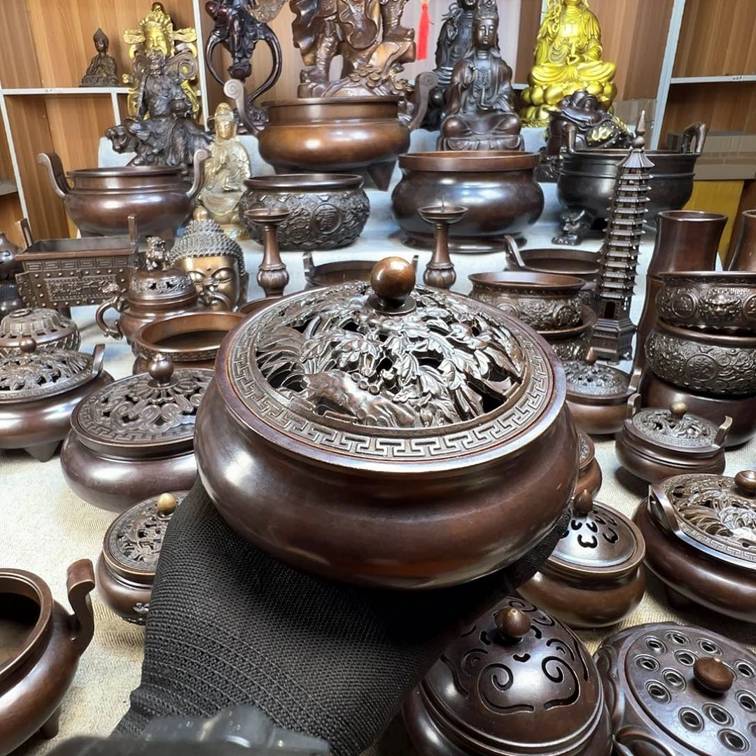 张***辉薰香炉铜摆件铜工艺品
