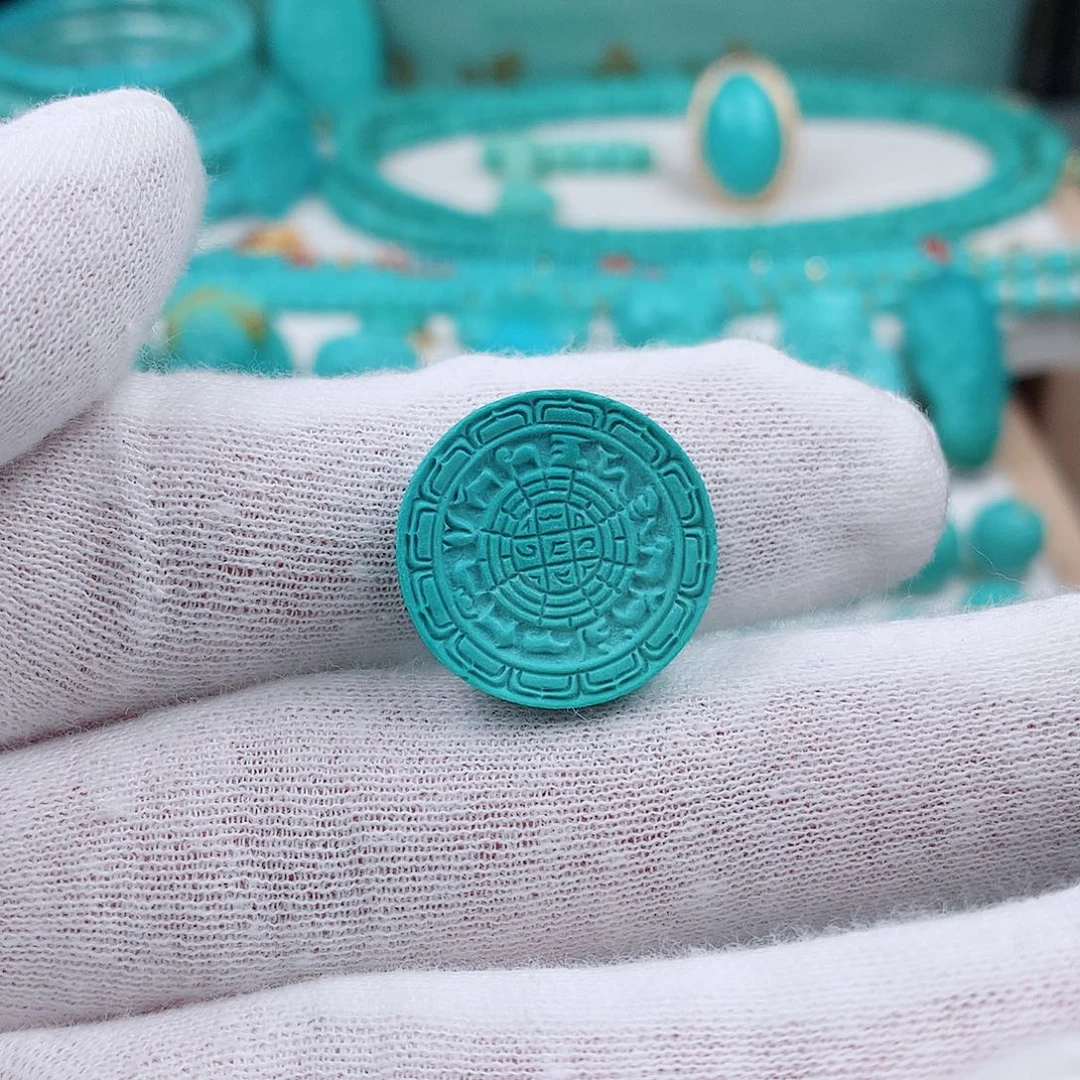 绿松石未镶嵌九宫牌3.82克