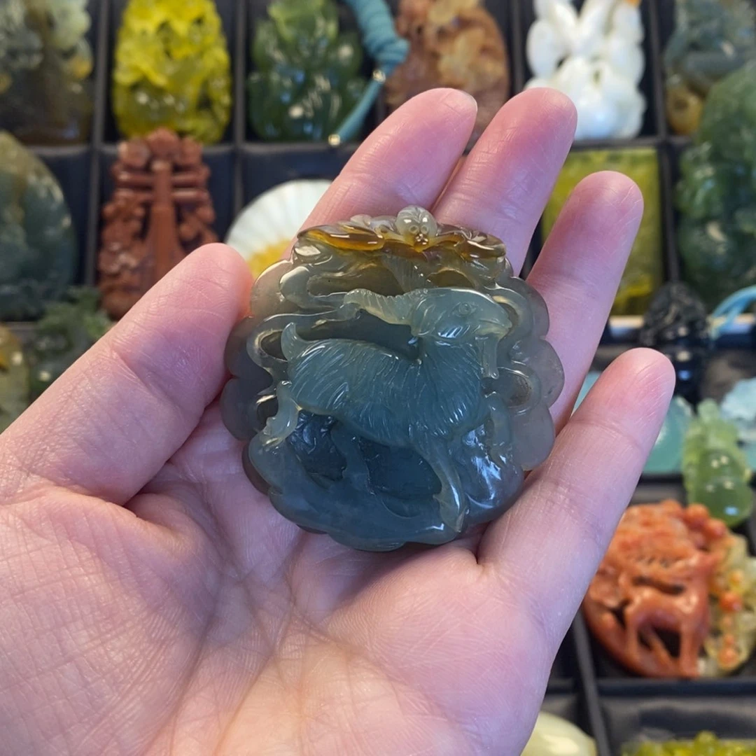 蛇纹石玉合金颈饰