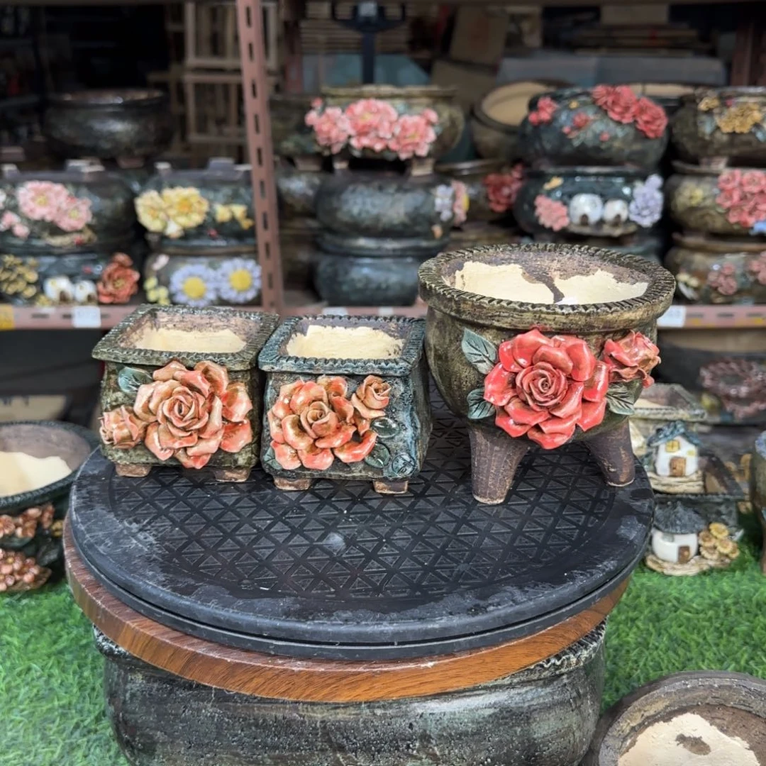 红陶无***席青藤花器多肉花盆