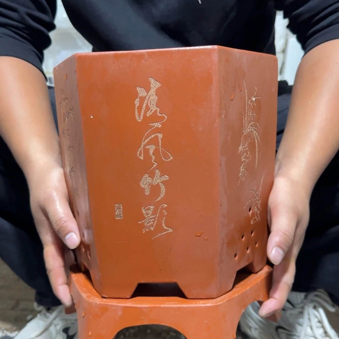 花盆紫砂口径20厘米高度23厘米