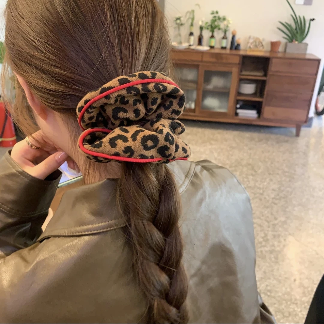 辣妹豹纹发绳新款发圈皮筋高级感头绳新款法式扎马尾百搭时尚发饰