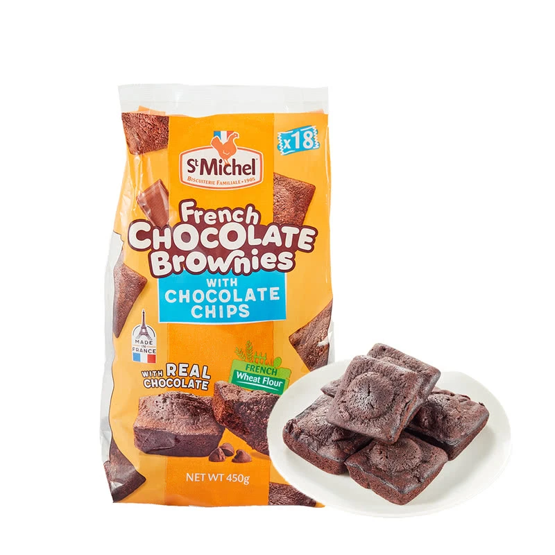 St Michel 法国进口 法式布朗尼巧克力小蛋糕 450g(18包)
