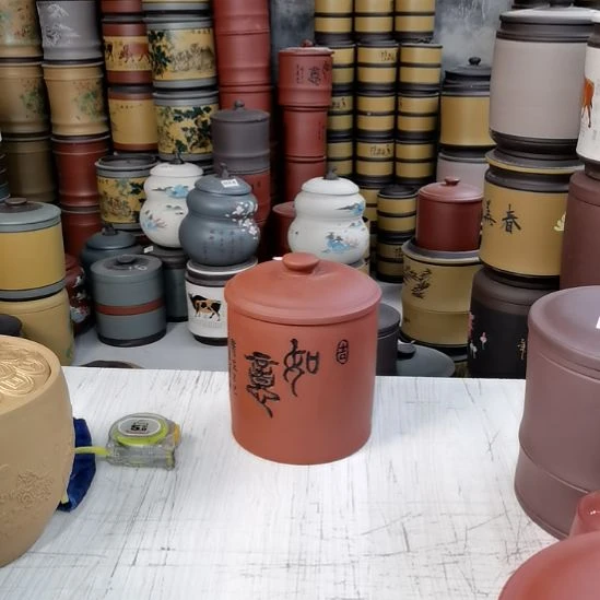 紫砂茶叶罐处理不退不换一斤装清水红泥如意