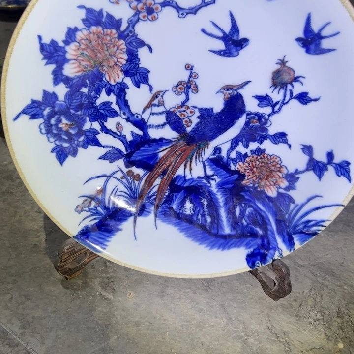 手绘花鸟赏盘一个