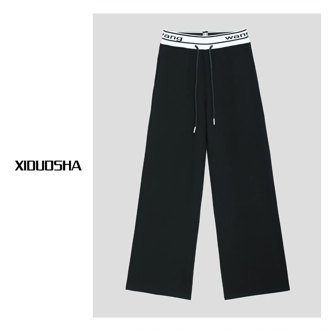 XIDUOSHA/喜朵莎夏款新品字母松紧腰直筒休闲长裤 XDS1413