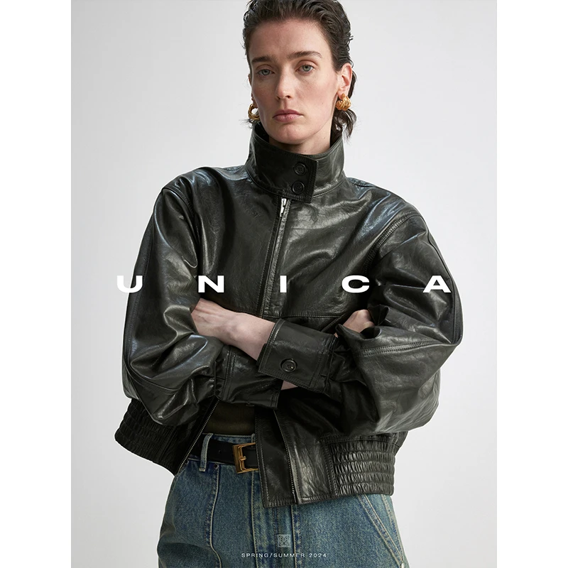 UNICA/限量新色_紫标土耳其进口鼎级羊皮双开拉链式羊皮皮衣外套