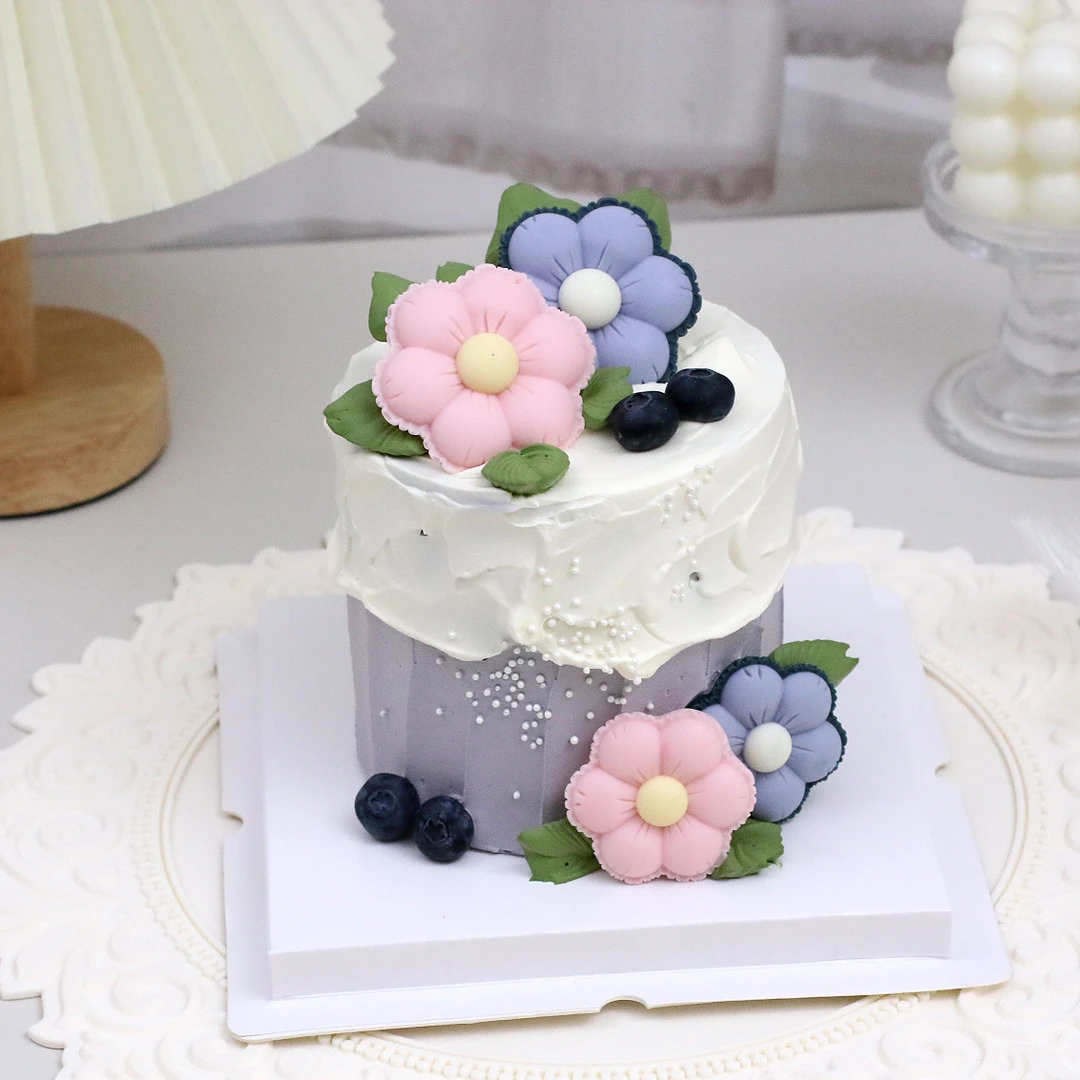 六瓣花朵巧克力蛋糕装饰摆件气球花瓣彩色小花烘焙花花彩花片成品