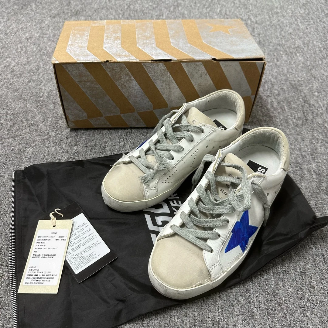 99新 KENZO/肯佐 GGDB 涂鸦 做旧 蓝星 小脏鞋 36码