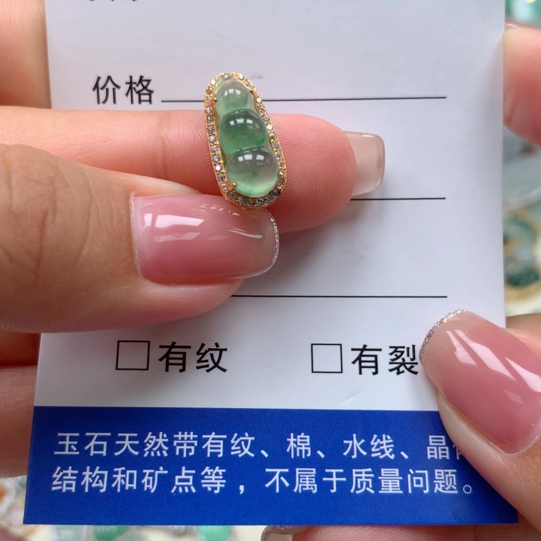 颈饰银S925镶嵌翡翠写*