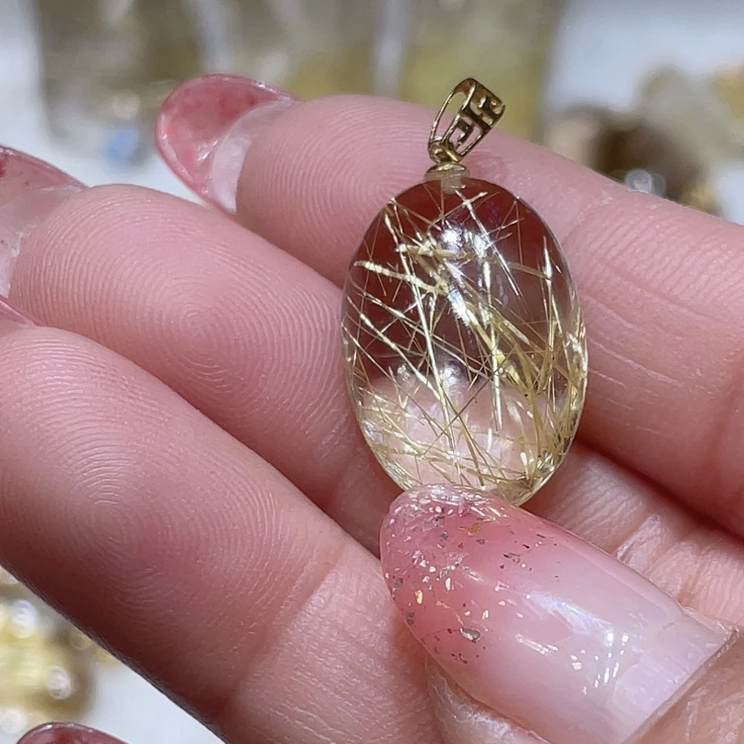 水晶发晶18K金镶嵌牛*