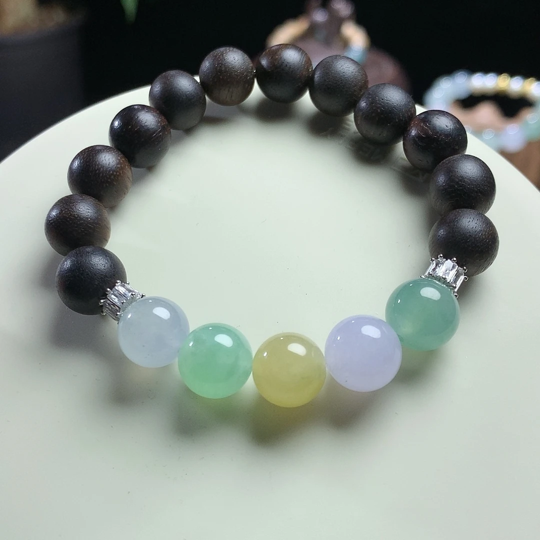 翡翠未镶嵌手链卡10糖果串