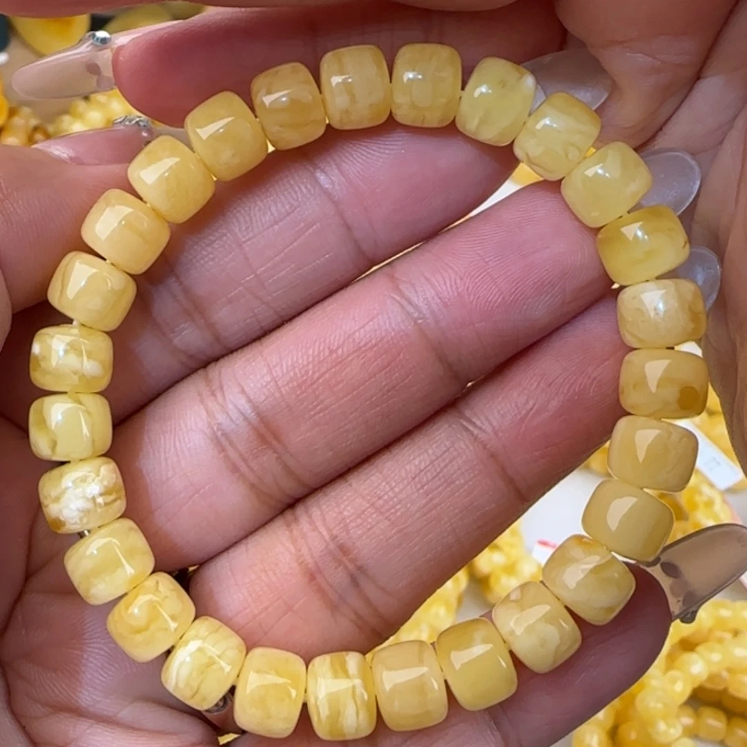 蜜蜡未镶嵌手链妖花老型手串
