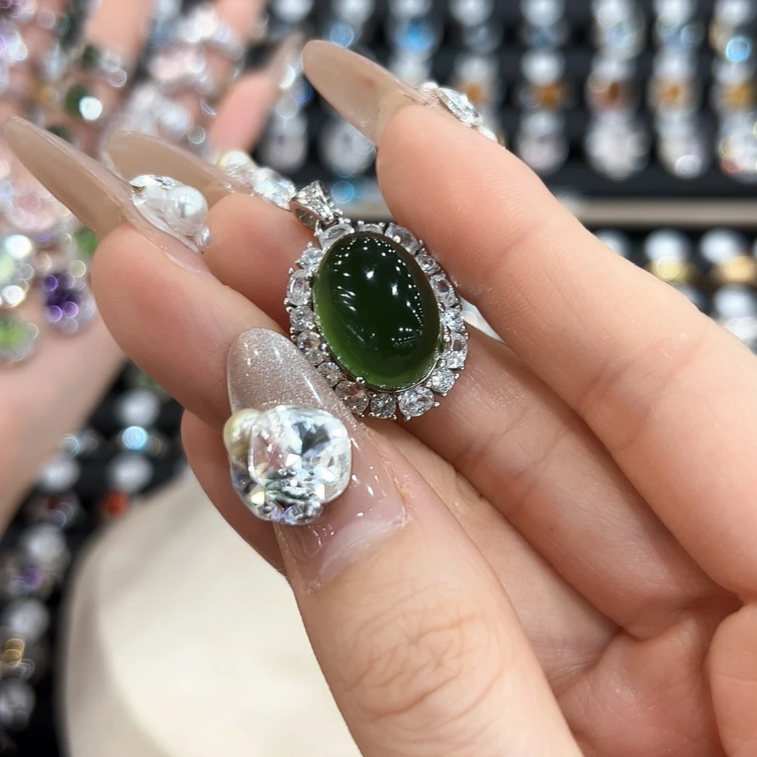 水晶金色拖不保色介意慎拍银托不掉色银S925镶嵌?****