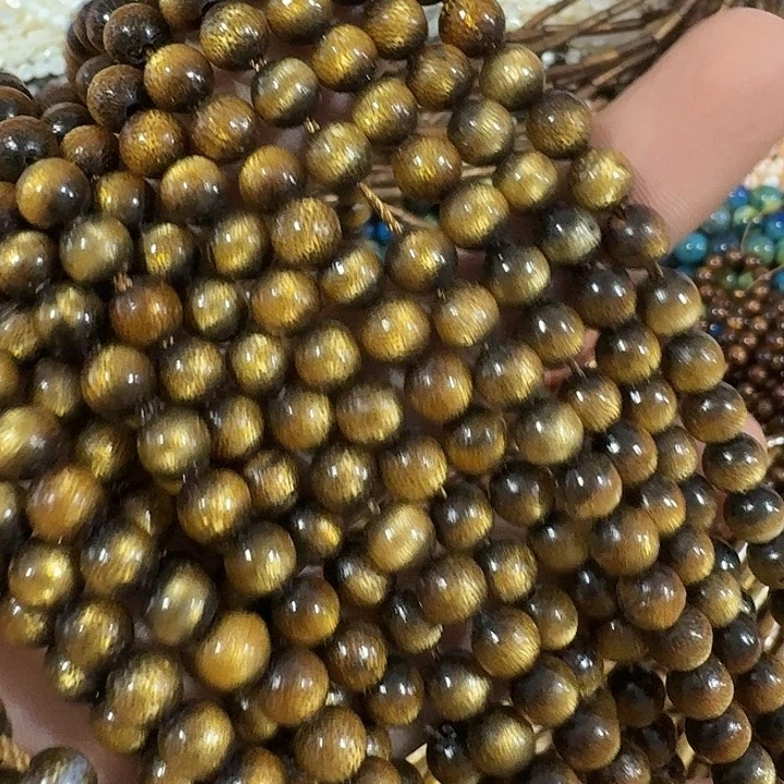 玛瑙/玉髓合金珠宝半成品一条6mm金豆豆圆珠