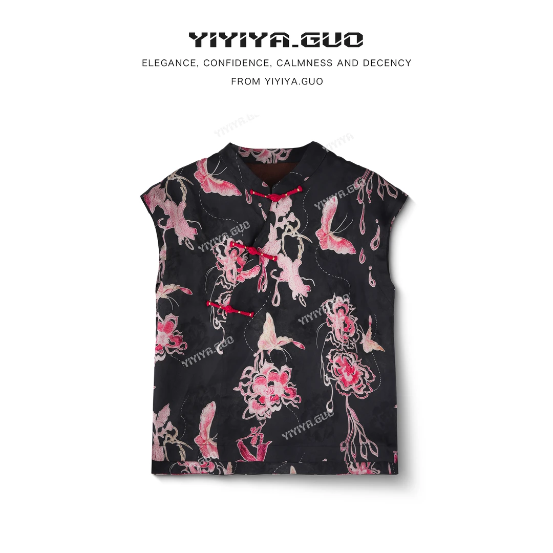 yiyiya.Guo艺艺吖【自然之息】提花轻薄光泽感盖袖上衣2331SS52