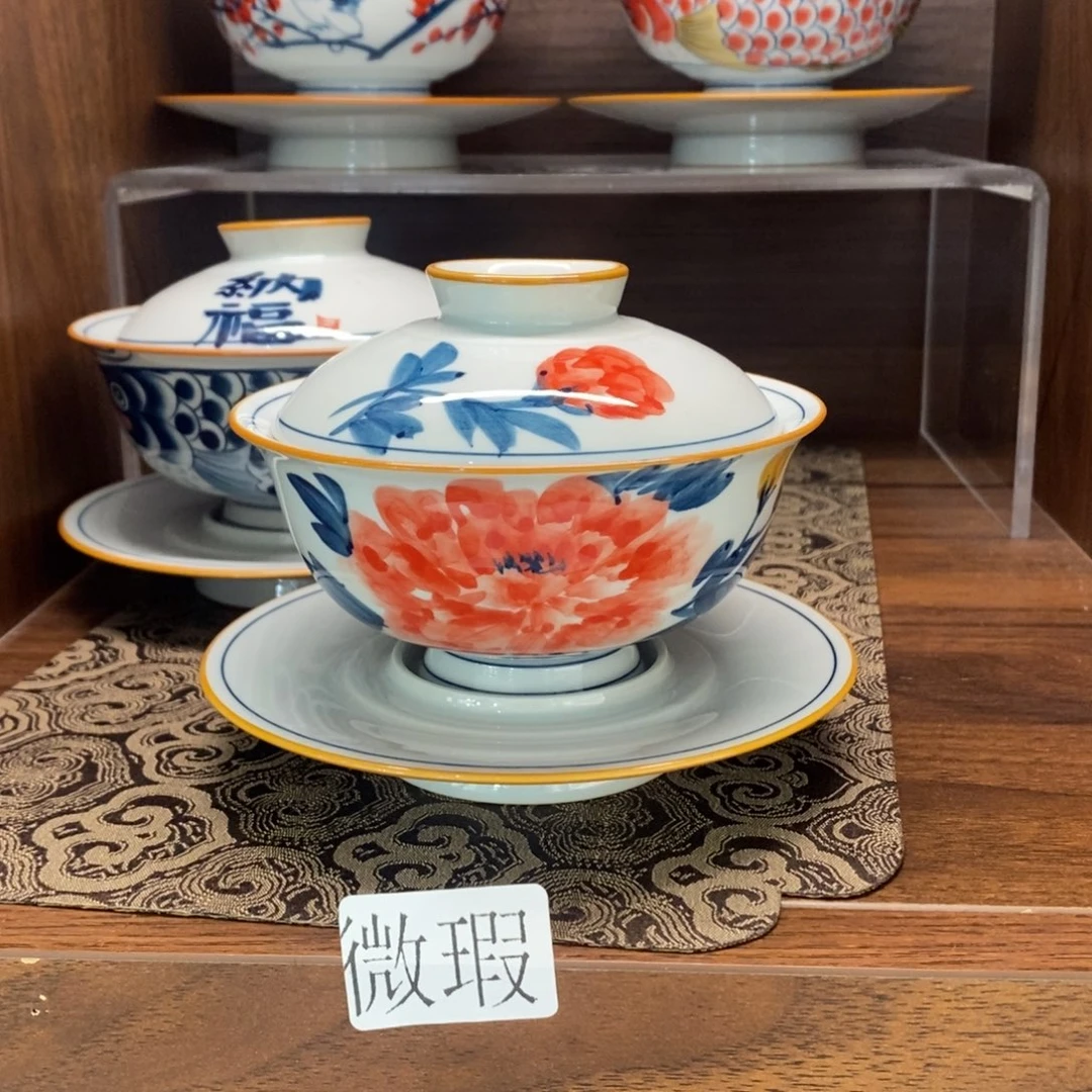 釉下彩老陶泥手工绘制