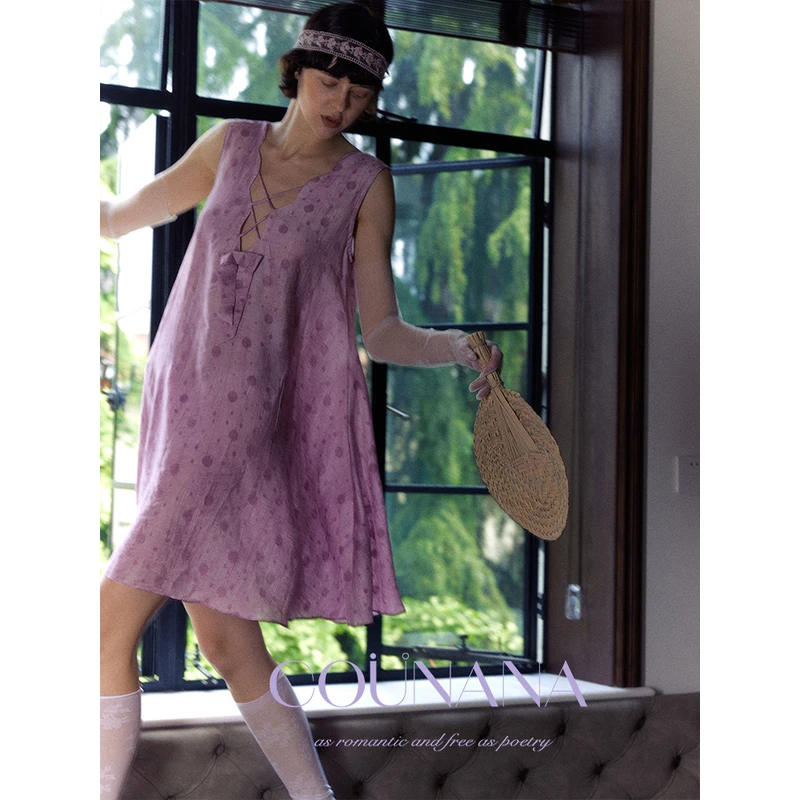 counana家居服女2025春夏睡裙天丝棉可外穿性感吊带睡衣睡裙法式