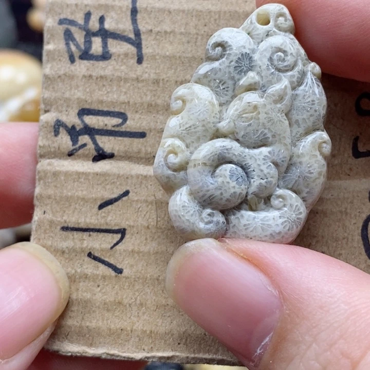 硅化珊瑚（珊瑚玉）颈饰未镶嵌