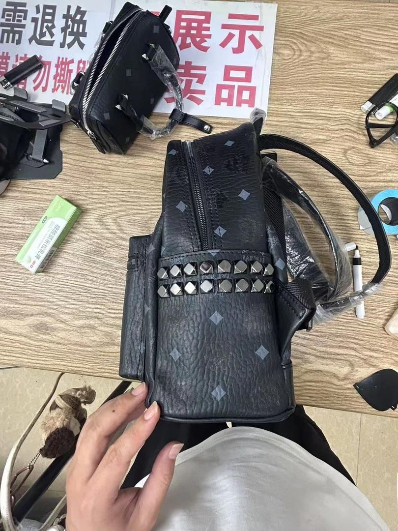 19【双肩包黑色】印花黑色迷你双肩包纳米内里