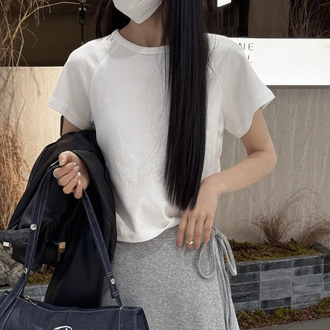 插肩袖T恤～短款设计感修身显瘦短袖T恤