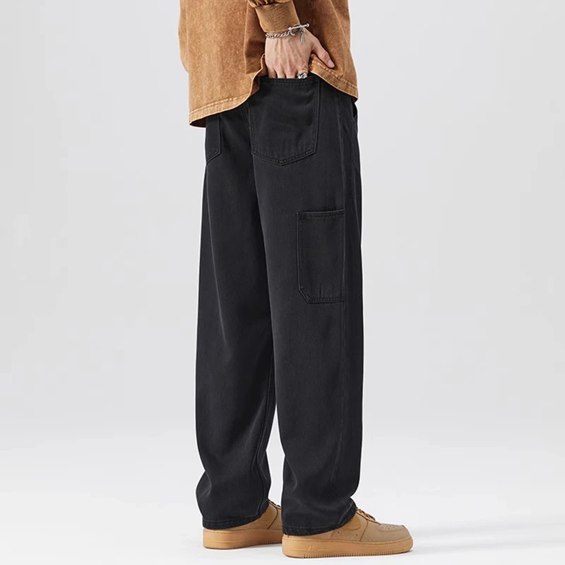 Salodac工装休闲裤男士春季小众复古潮牌新款宽松直筒阔腿牛仔裤