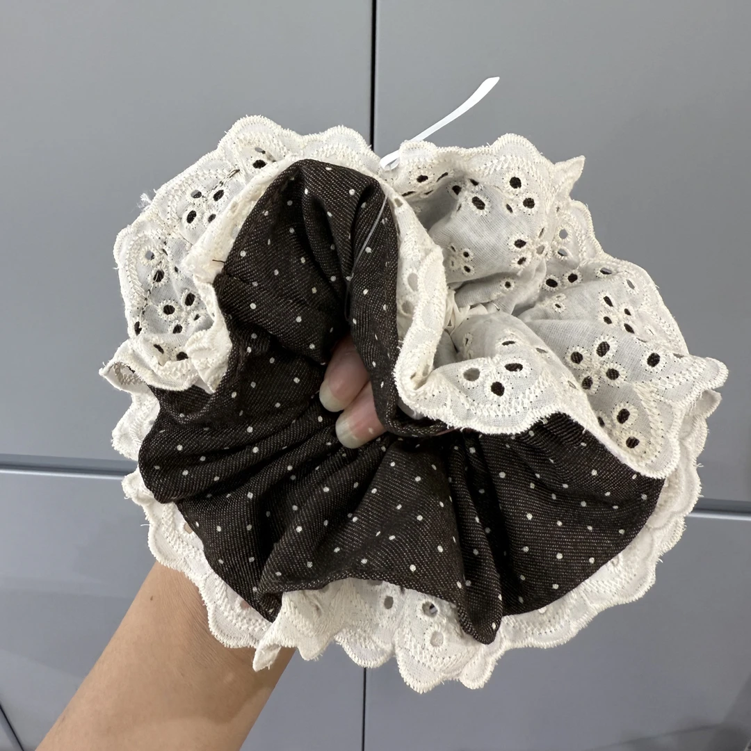 简约女发绳韩版法式白色发圈甜美风轻职风日韩皮筋
